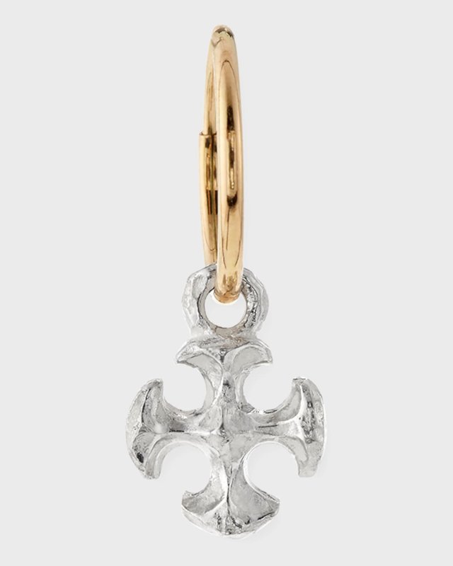 Tiny Lotus Cross Single Earring